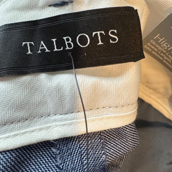 Talbots Hampshire Ankle Pants Womens Navy Sharkskin High Waist Straight Size 18W - Picture 6 of 12